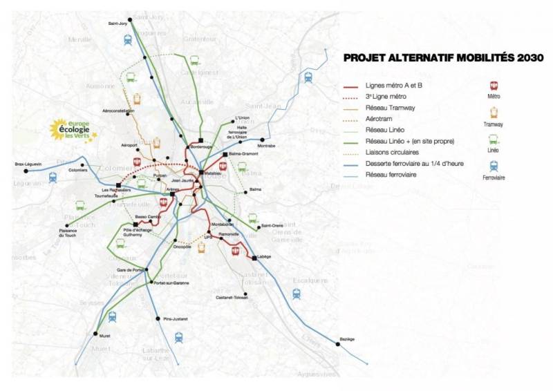 TRANSPORTS EN COMMUN METROPOLE - Haute Garonne 31  - périphérie de TOULOUSE - Linéo - Métro - Train - Téléo